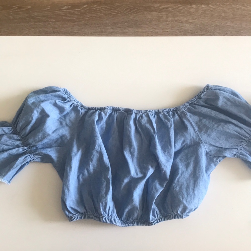 Off the shoulder Denim crop top